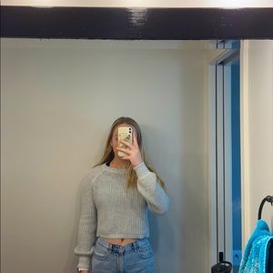 grey cropped sweater